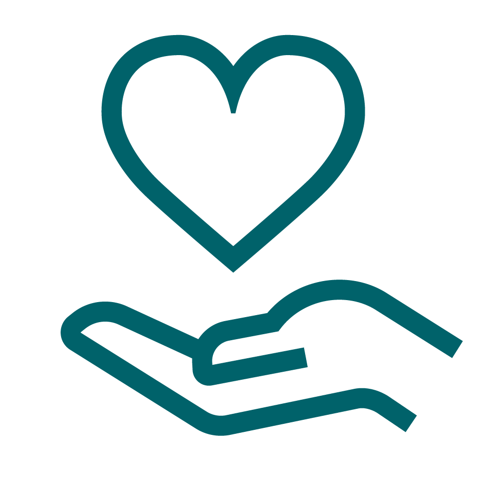 Hand in heart icon