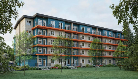 Rendering of a five-storey building at 1125 Seafield Crescent in Nanaimo.