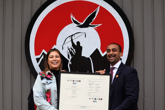 From left to right: Tammy Haller and the Honourable Ravi Kahlon, Minister of Housing.